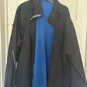 Men's Starter Black Jacket with Blue Lining - Classic Outerwear